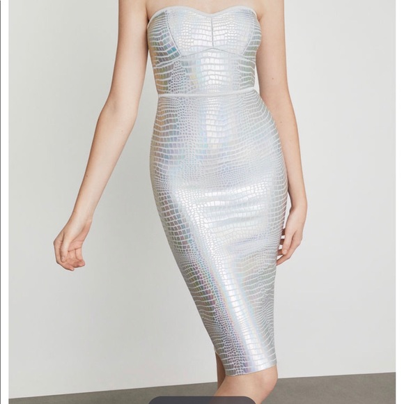 BCBG BRAND NEW strapless silver dress - Picture 1 of 1